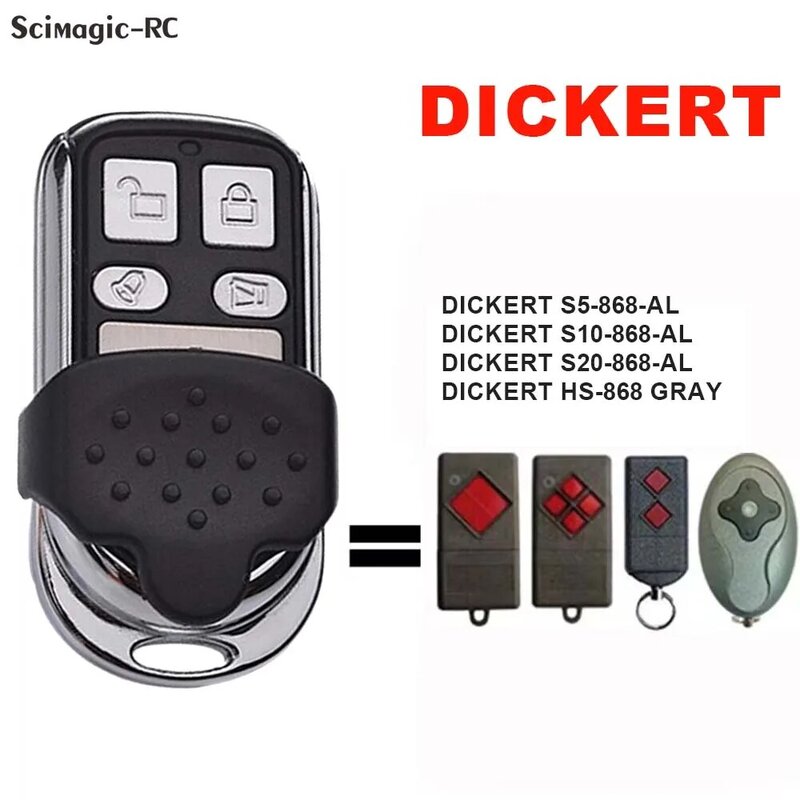 DICKERT 868mhz 433MHz Garage Remote Control Clone for S5-868-AL S10-868-AL S20-868-AL HS-868 MAHS433-01 MAHS433-04 MAHS433 Clone