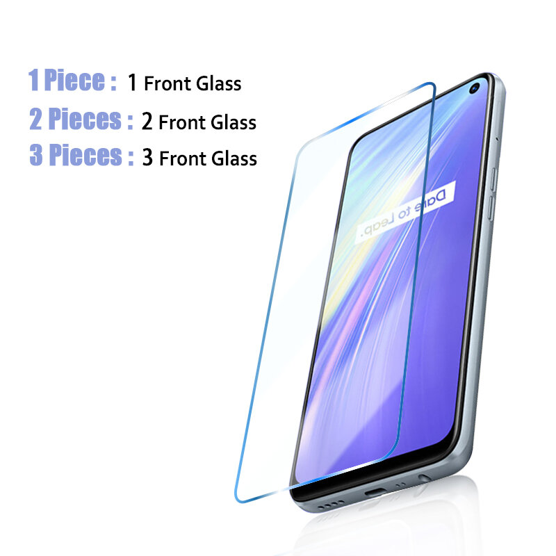 Protector de pantalla de vidrio templado para móvil, cristal templado de 3 piezas para Realme, 8, 7, 9 Pro Plus, 8i, Realme, C21, C11, GT, 5G, 2T, GT, Neo 2, 3, X2 Pro