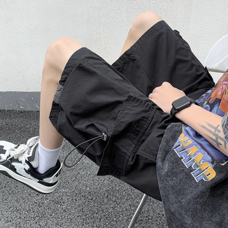 Celana pendek kerja kasual multifungsi gaya Korea celana pendek pria musim panas Y2K Jalan hip hop kasual trendi merek ins celana sedang celana olahraga pantai