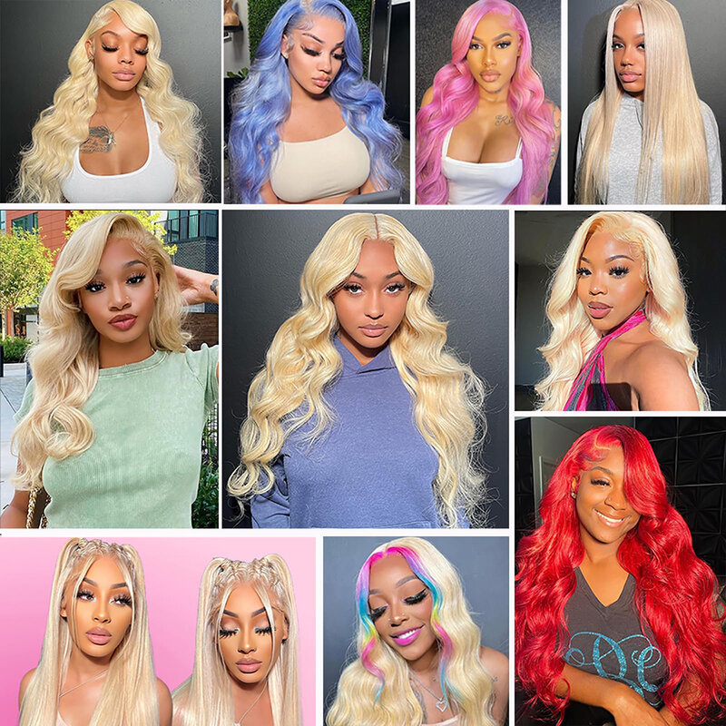 613 Honey Blonde Body Wave Lace Front Wig 13x4 HD Transparent Lace Frontal Wigs Brazilian 13x4 Colored Human Hair Wigs For Women