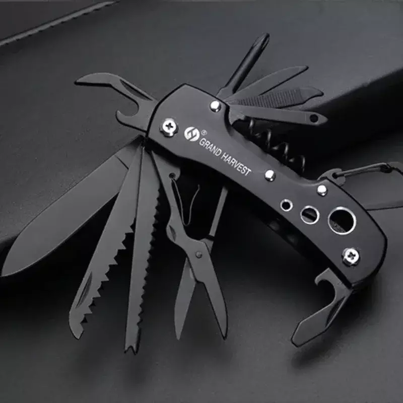 Gorąca wyprzedaż 11 funkcjonalny szwajcarski nóż składany ze stali nierdzewnej narzędzie wielofunkcyjne noże wojskowe noże biwakowe Survival kieszonkowe