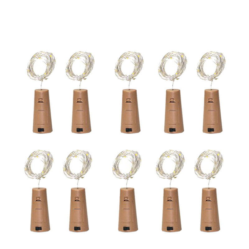 10 pacchi tra cui batteria Led tappo per bottiglia di vino filo di rame stringa di luce 2M 20LED atmosfera luce decorativa