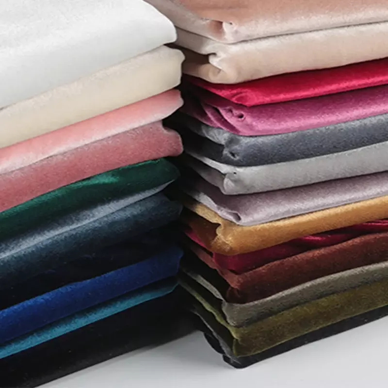 ผ้ากำมะหยี่หนาโดยเมตรสำหรับผ้าคลุมโซฟาผ้าปูโต๊ะชุดผ้าม่านเย็บผ้านุ่มเรียบมันวาว DIY แบบเรียบง่าย