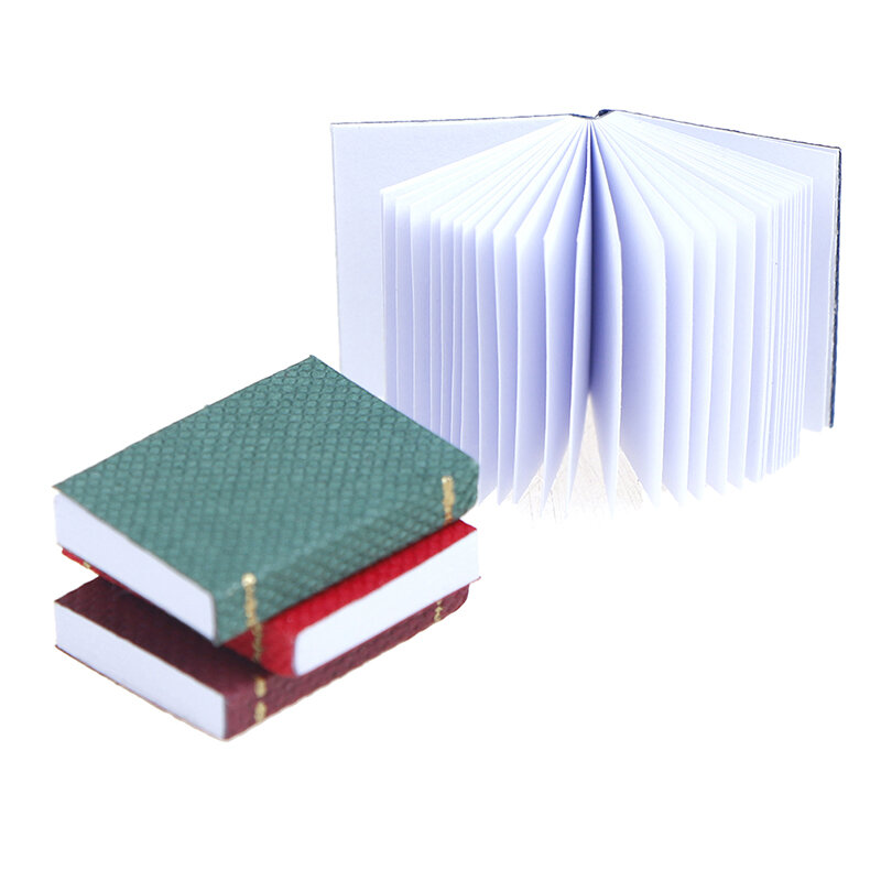 Miniatur kreatif buku pasokan sekolah siswa Notebook Mini Notepad Kawaii alat tulis Model furnitur 1/12 aksesoris rumah boneka