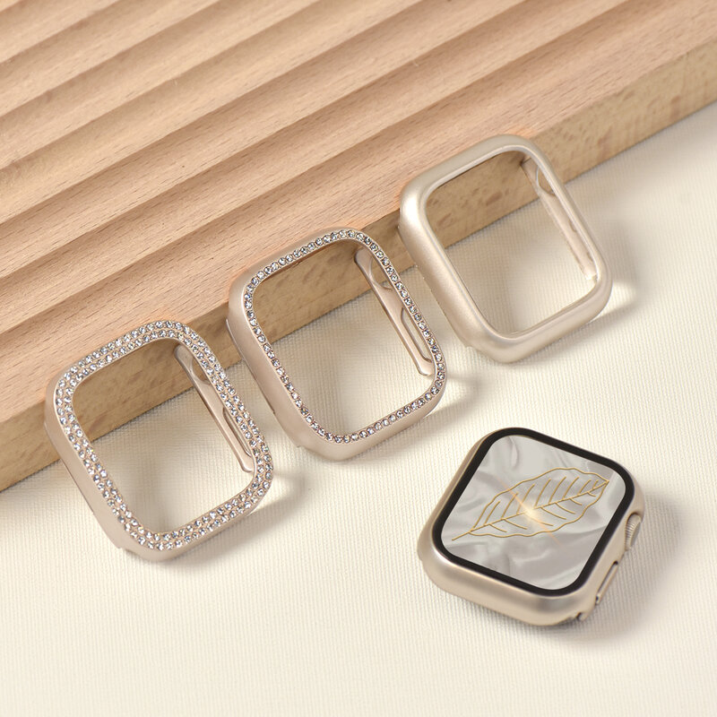 Hard PC Starlight Cover For Apple Watch Case 41mm 45mm S9 7 8 6 5 42MM 38MM 3 SE 40mm 44mm Protector Bumper for iwatch Case 49mm