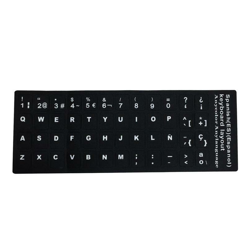 Autocollants pour clavier russe/français/espagnol, 256 stickers, opaques, durables, japonais/allemand/arabe, fond noir