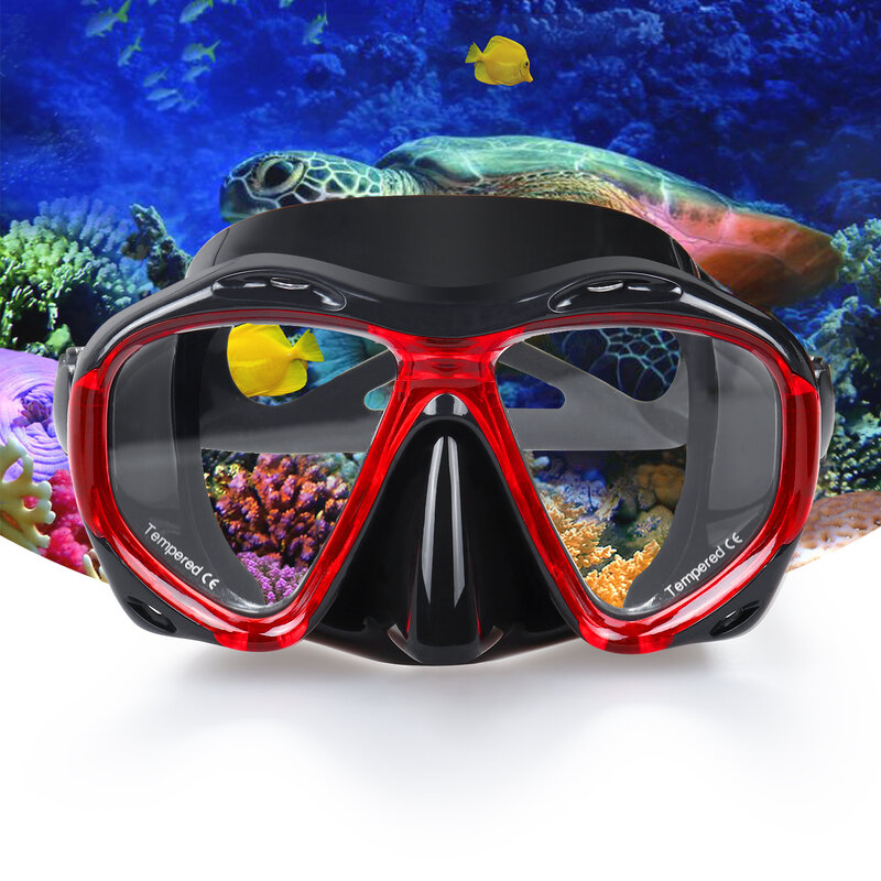 Маска для подводного плавания, панорамные HD незапотевающие очки для подводного плавания, силиконовая юбка, маска для дайвинга из закаленно...