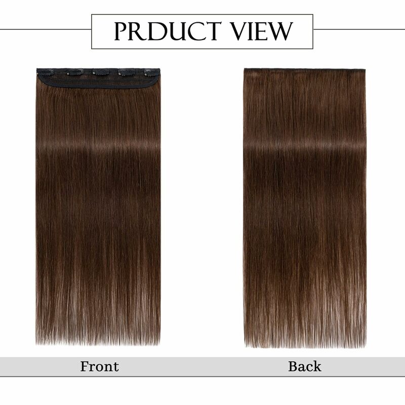 One Piece Clip in Hair Extensions Real Human Hair 3/4 Full Head Shaped Weft Thicker Hair 120g Straight For Salon High Quality #4