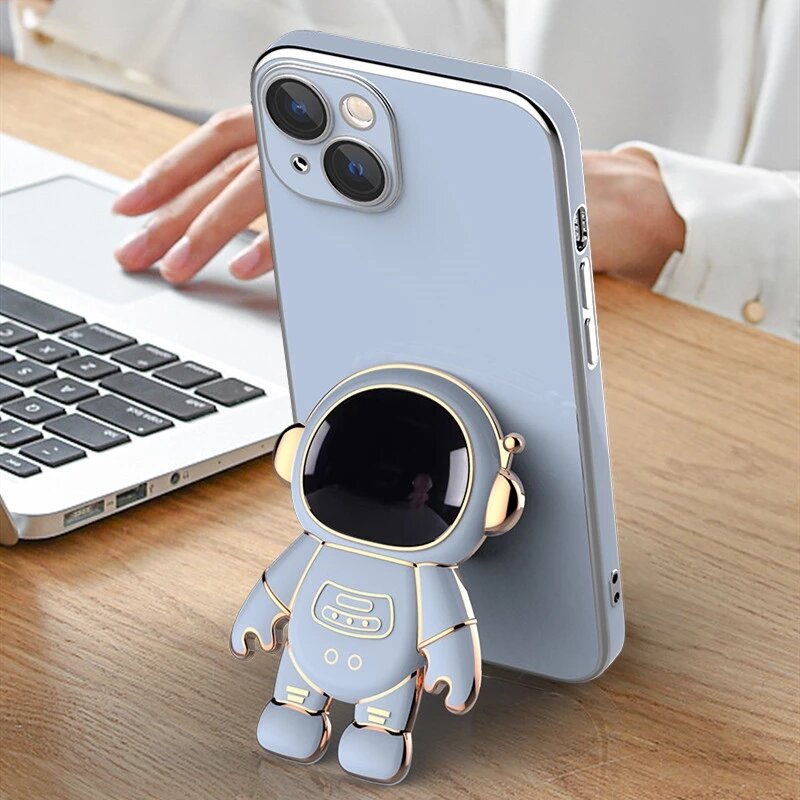 Astronaut Folding Stand Holder Phone Case For Xiaomi Redmi Note 11 10 9 8 7 Pro Max 11S 10S 9S 10A 13C 12C 10C 9A 9C 9T 8T Cover