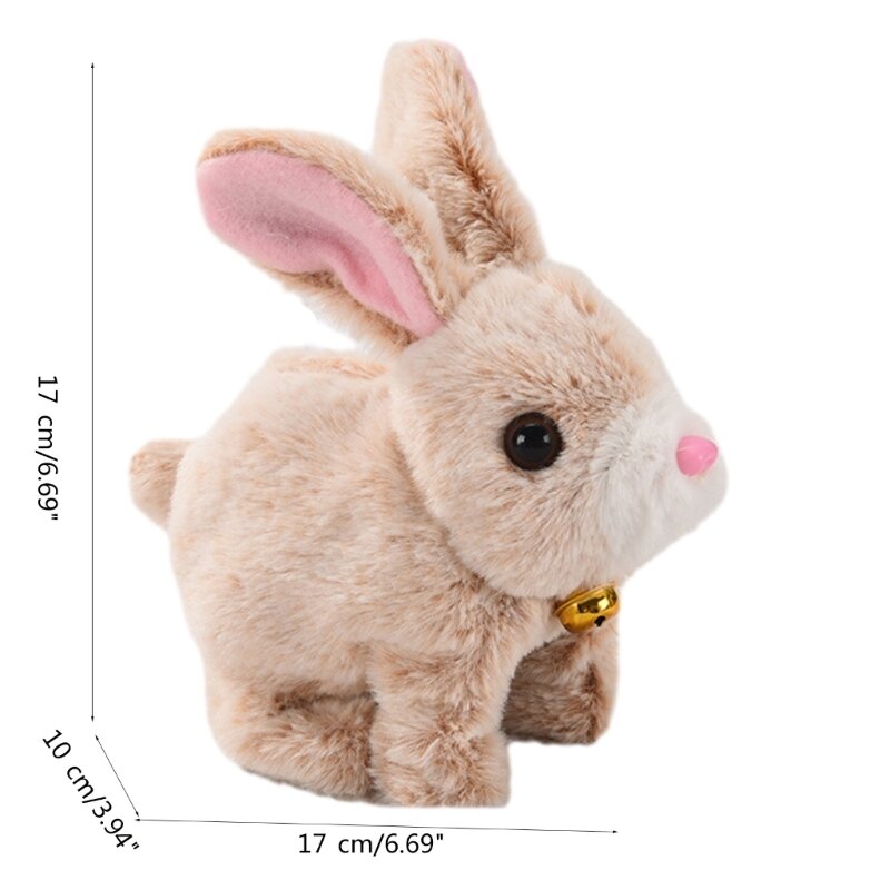 Simulação brinquedo coelho pelúcia para o bebê aprender a engatinhar coelho interativo eletrônico animal estimação