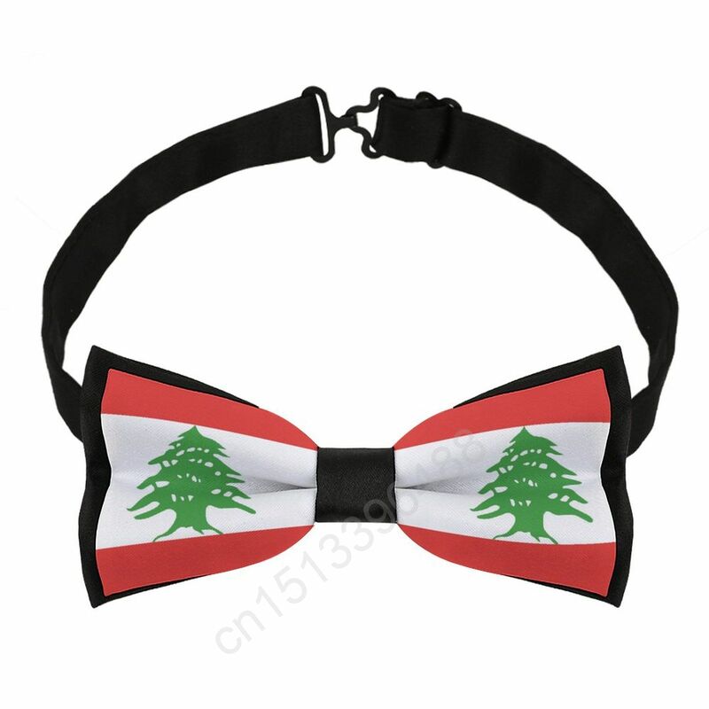New Polyester Lebanon Flag Bowtie for Men Fashion Casual Men's Bow Ties Cravat Neckwear For Wedding Party Suits Tie