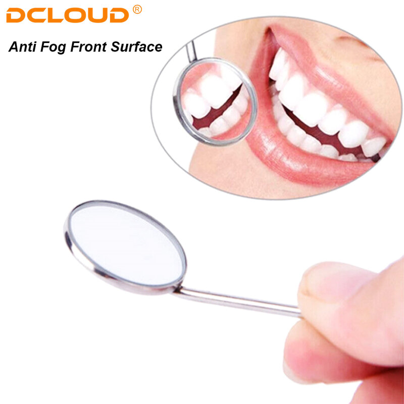 5/10Pcs Dental Mouth Mirror Anti Fog Superfície Frontal Aço Inoxidável Espelho Odontoscópio Dentista Equipamentos Dentes Orais Exame Care