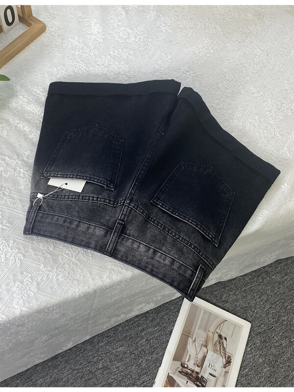Pantaloncini neri a vita alta da donna Y2k Streetwear pantaloncini larghi Vintage Casual pantaloni corti Harajuku moda Oversize coreana estate