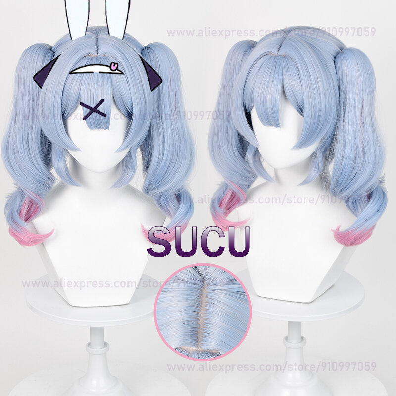 Miku Rabbit Hole Cosplay Wig 45cm Women Hair Wig With Double Ponytails Anime Heat Resistant Synthetic Wigs