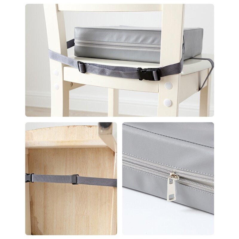 Cuscino per seggiolone Cuscino per cintura sicurezza regolabile in PU impermeabile per sala da pranzo QX2D