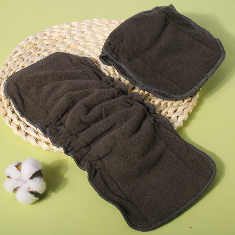 AIO 1PCS Reusable Eco-friendly 5 Layer Charcoal Bamboo Reusable Liner Baby Nappies Breathable Cloth for Toddler Diaper Insert