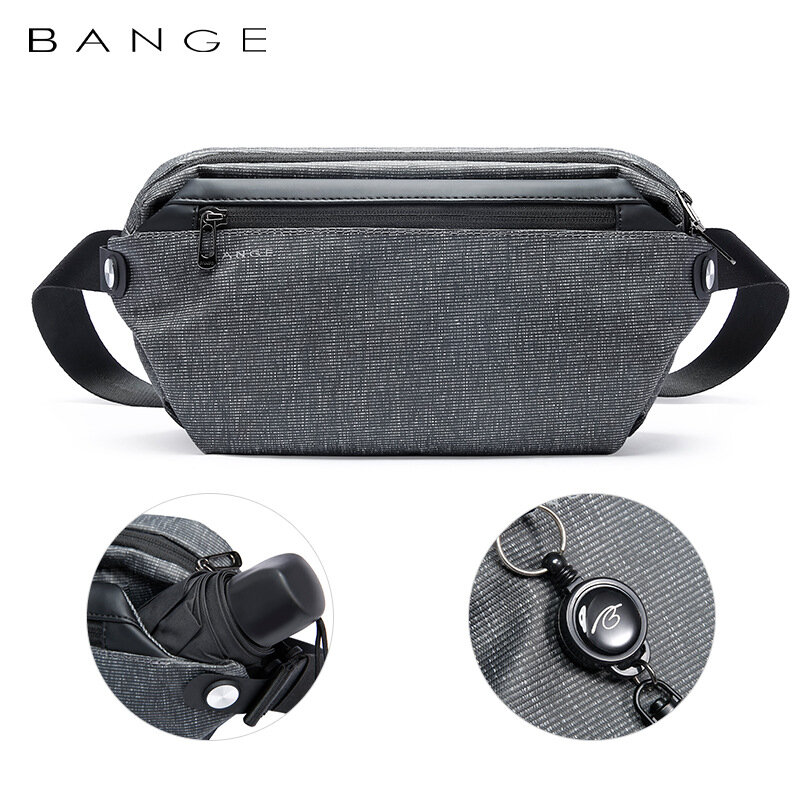 BANGE Sling bag paquete DX3 impermeable y resistente a la erosión, bolsa de pecho deportiva de moda joven, bolsa de mensajero de viaje corto
