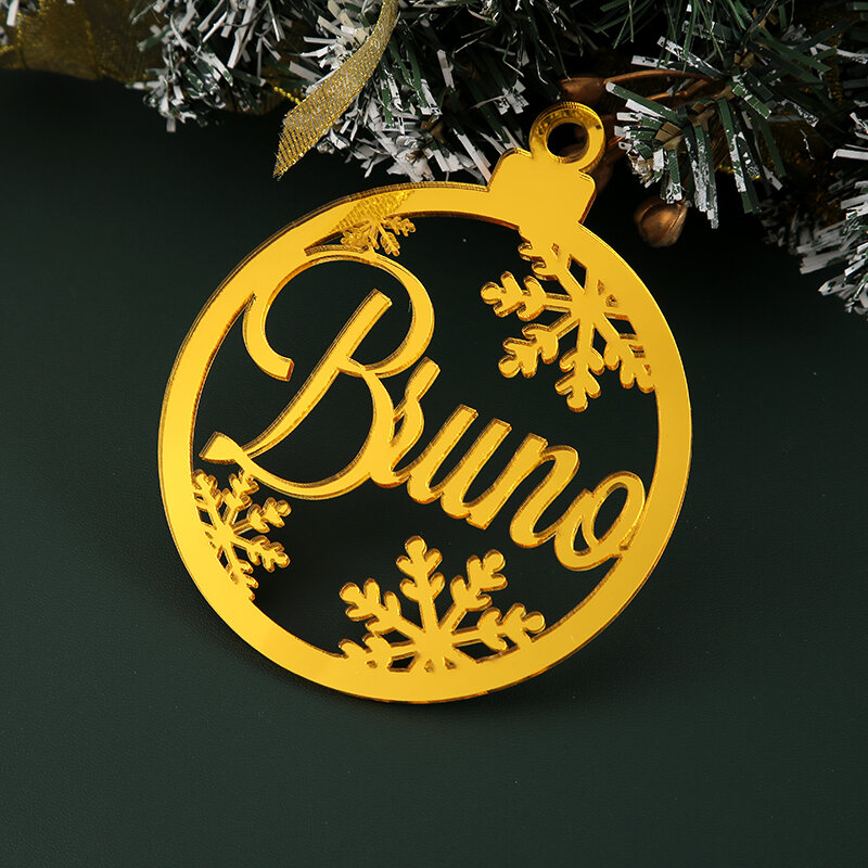 Custom Christmas Tree Baubles Christmas Tree Decor Personalized Ornament Laser Cut Names Christmas Custom Gift Tags Name Decor