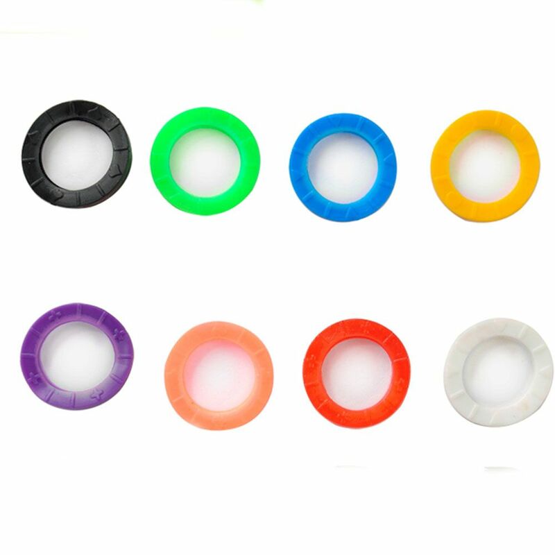 8pcs Hollow Trendy 24mm*4mm Home Mixed Color Keyring Silicone Keys Cap Key Covers
