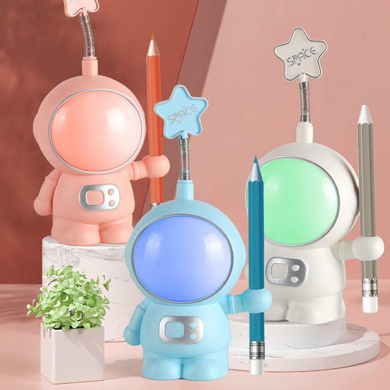 Astronaut Usb Night Light Creative Dimmable Pen Holder Charging 6 Color For Work And Study Study Reading Book Lights Universal