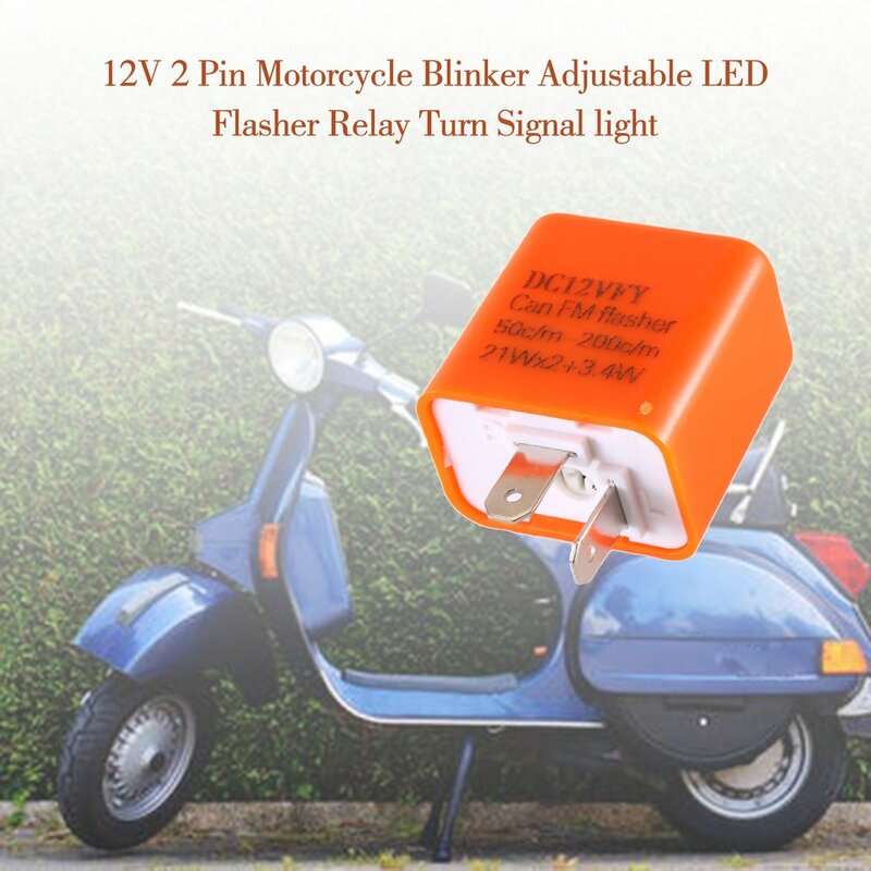 2022 12v 2 pinos pisca ajustável led flasher relé de freqüência turn signal motocicleta corrigir proteção múltipla seguro luz durável