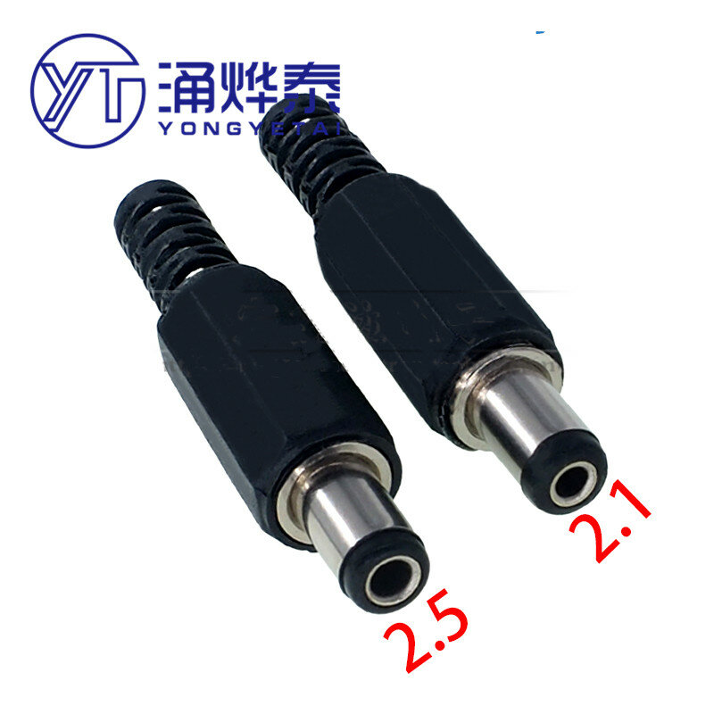 YYT-enchufe macho de CC de 10 piezas, 5,5x2,1, 5,5x2,5, 5,5x2,1mm, tipo de cable