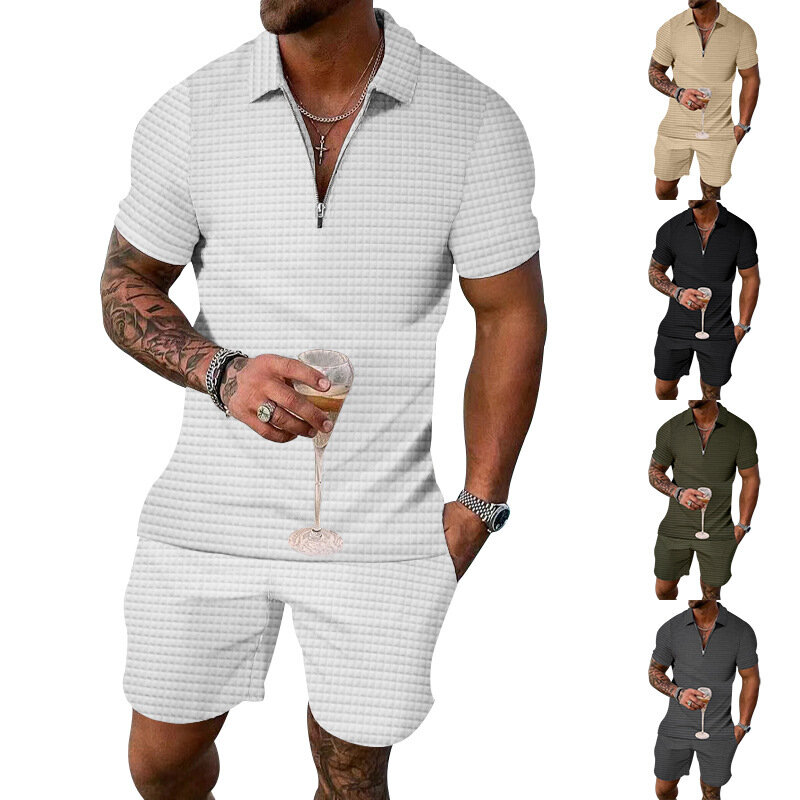 男性用半袖ショーツ,上質な夏服,カジュアル,ルーズ,ジッパー付き,ヨーロッパとアメリカのスタイル,2023