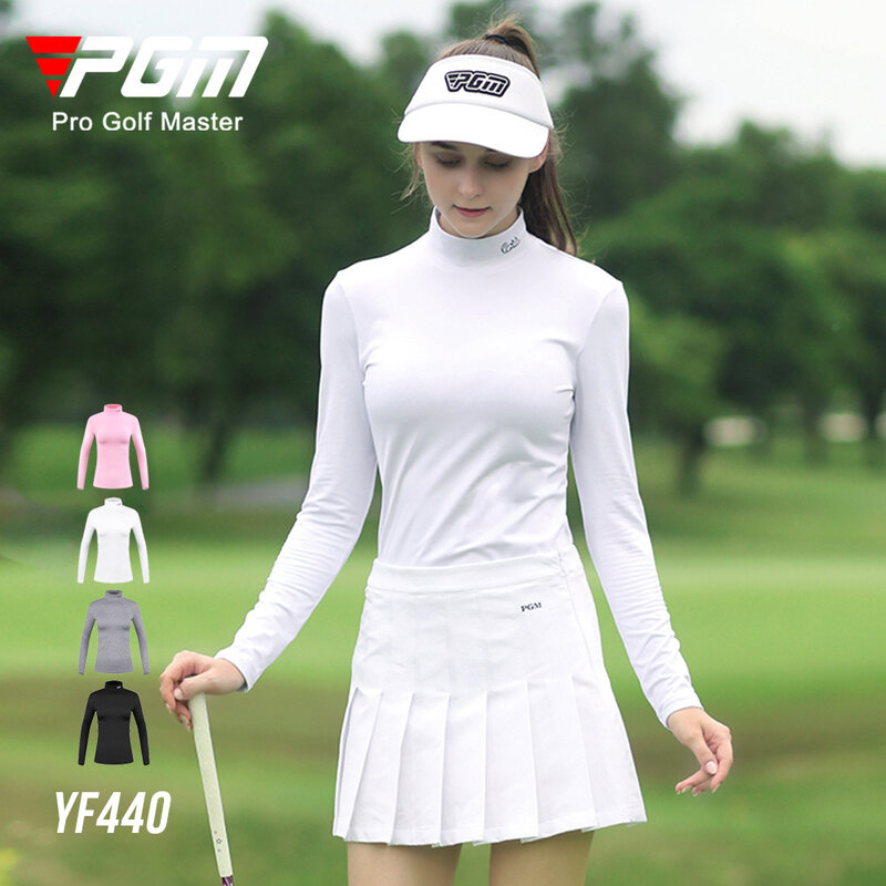 PGM ใหม่ผลิตภัณฑ์ Golf ผู้หญิง Bottoming เสื้อฤดูใบไม้ร่วงและ Winter Stand-Up เสื้อยืดแขนยาว Warm ผู้หญิงด้านบน