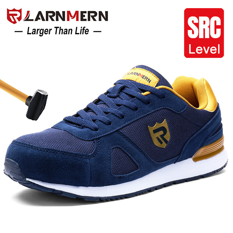 LARnmern-男性と女性のための鋼のつま先の靴,帯電防止の安全靴,複合靴,通気性,滑り止め,作業スニーカー,業界の保護