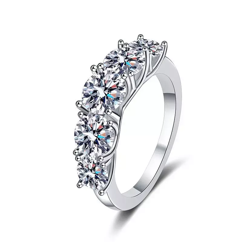 100% 925 Sterling Silver 3.6 Carat Full Moissanite Rings For Women 18K White Gold Color Engagement Wedding Fine Jewelry