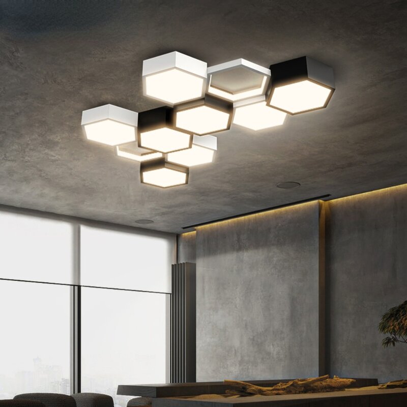 초박형 삼각형 천장 조명 램프, 거실 침실 LED 광택 살라 홈 LED 샹들리에 천장