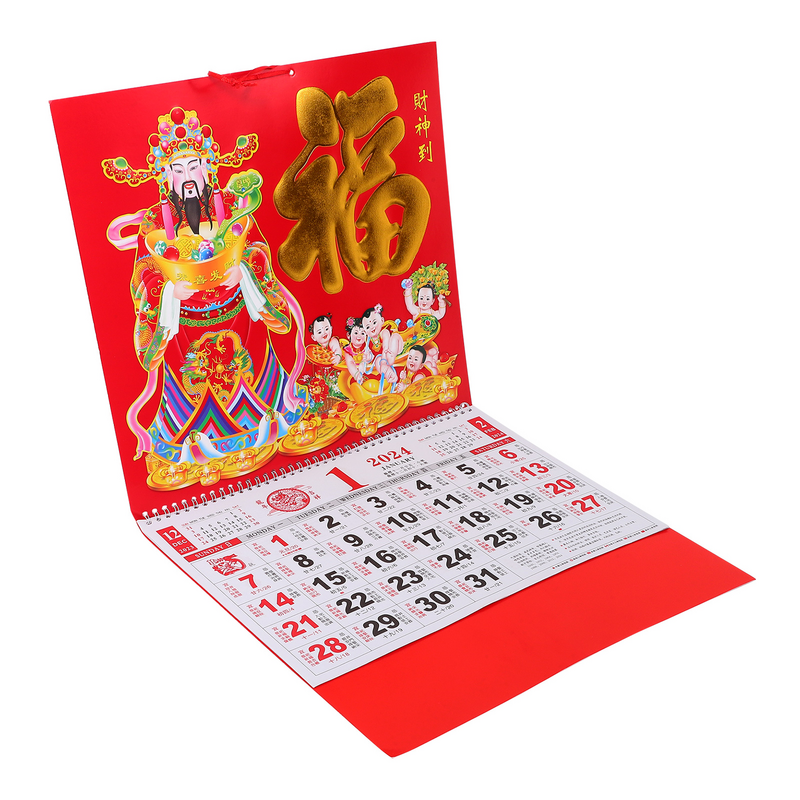 Tradycyjny wiszący kalendarz 2024 z przezroczystym nadrukiem Kalendarz ścienny Delikatny kalendarz ścienny do biura