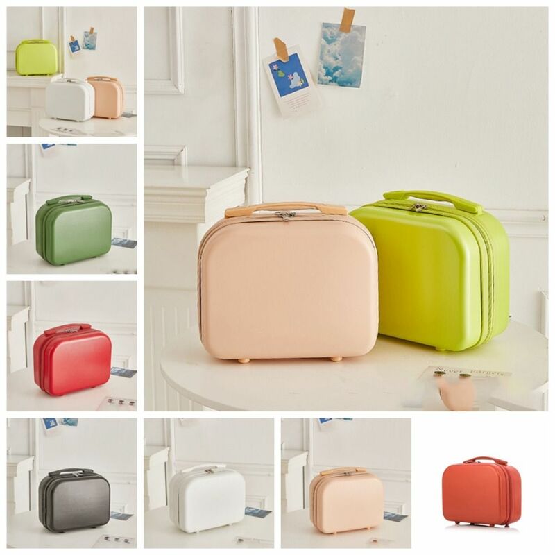 Storage Toiletry Box Solid Color Suitcase Organizer Case Travel Organizer Makeup Case Square Box Mini Luggage