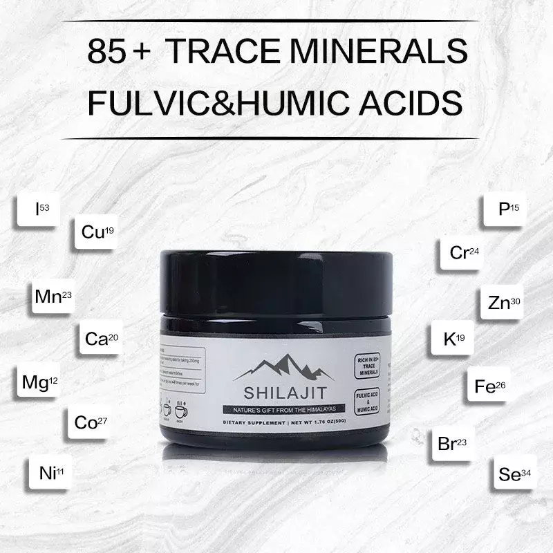 Himalayan Shilajit Resina Lab Fulvic ácido testado, Natural Himalayan puro, 85 + minerais traço