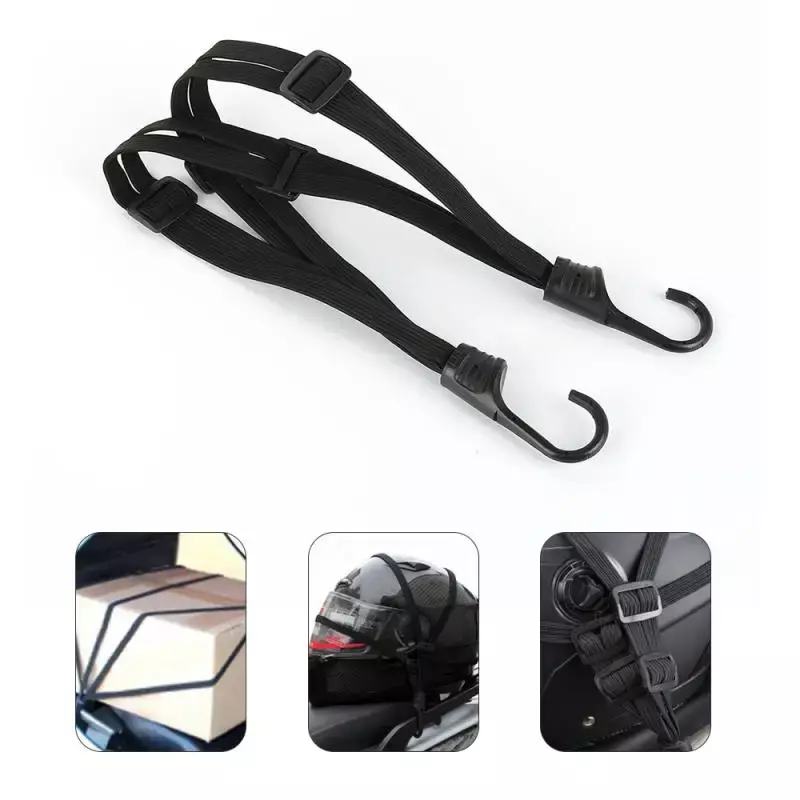 Universal 60cm Motorcycle Luggage Strap Moto Helmet Gears Fixed Elastic Buckle Rope High-Strength Retractable Protective