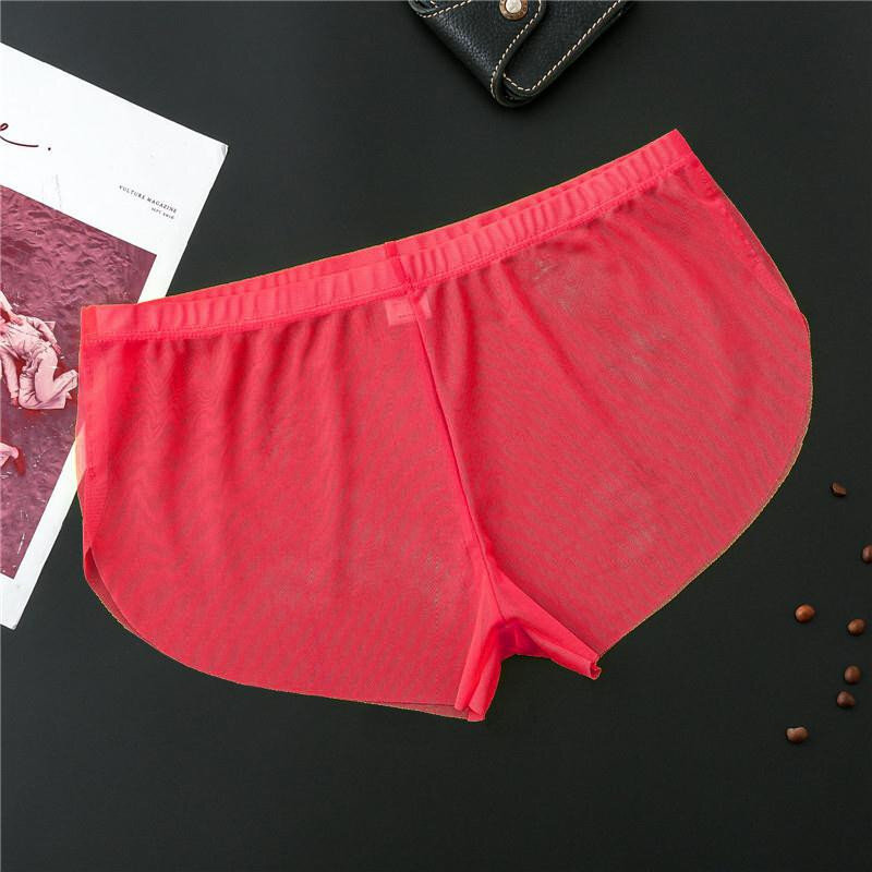 Sexy Männer sehen durch Boxershorts atmungsaktive Shorts transparente erotische Unterwäsche homme Pyjamas Nachtwäsche männliche Lounge Bottom Hose