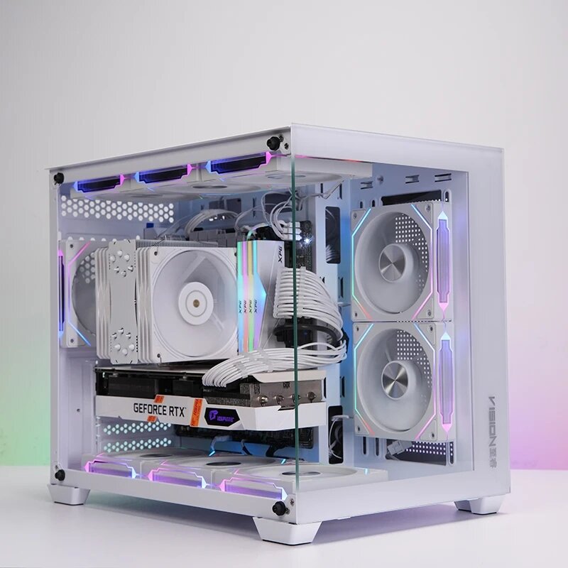 Prism-ventilador de CPU 4RS ARGB, 120mm, diseño de espejo infinito, 5V, 3 pines, sincronización de iluminación de placa base, 4 pines, PWM, Enfriador de carcasa
