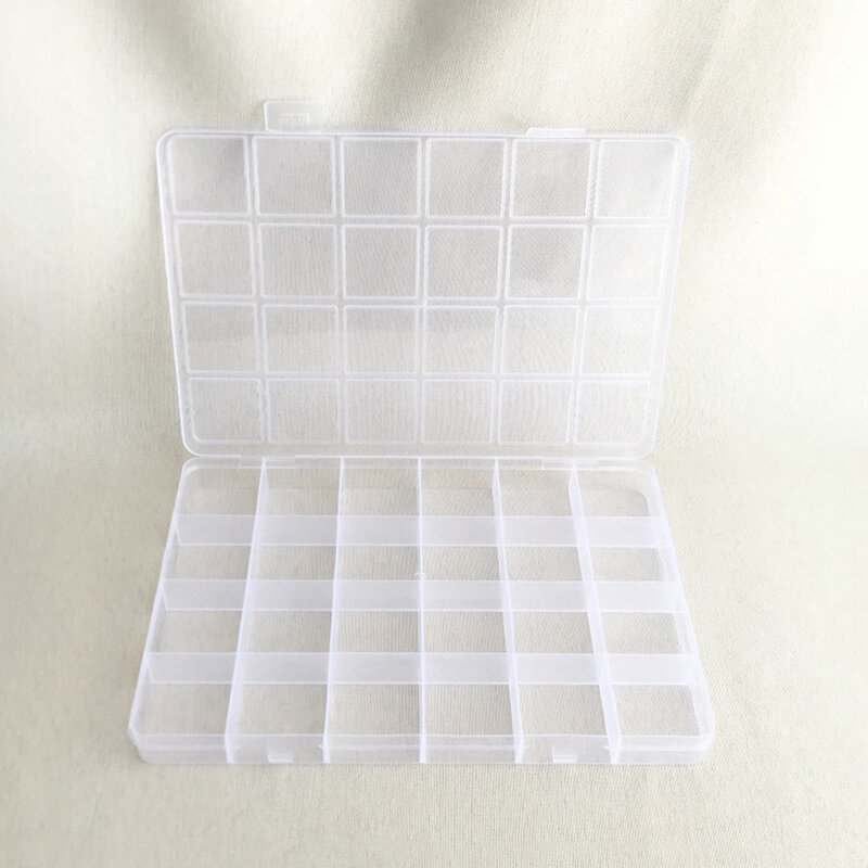 実用的な透明プラスチック製収納ボックス,24個のコンパートメント,ジュエリー,イヤリング,ネジ,ケース,ディスプレイオーガナイザーコンテナ用