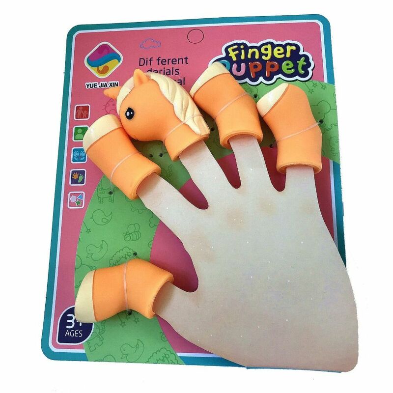دمى أصابع كرتونية ملونة ، دمية حيوان صغيرة ، مجموعة ألعاب غير تقليدية ، دمى يدوية