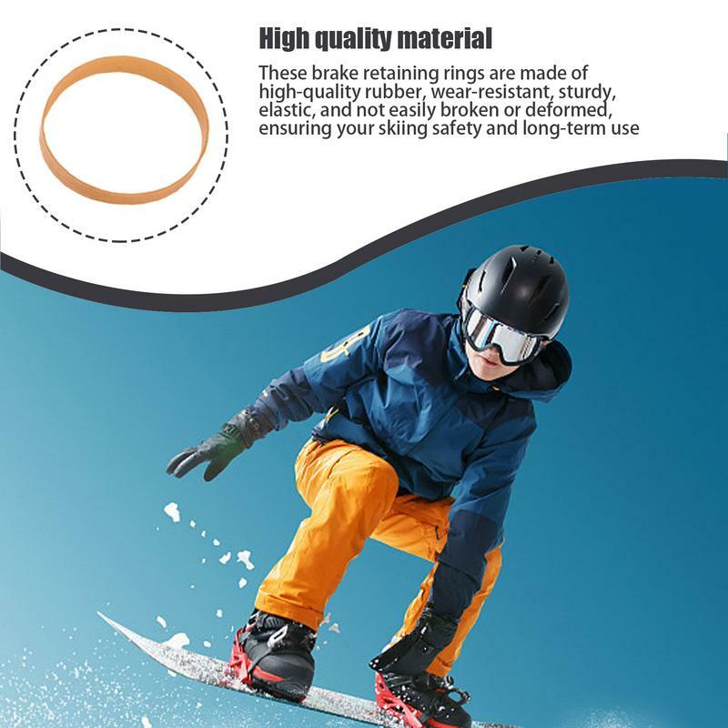สายรัดเบรกวงแหวนยางรัดเบรกสำหรับเล่นสกี30ชิ้นสายรัดยืดหยุ่นสำหรับอุปกรณ์สกี