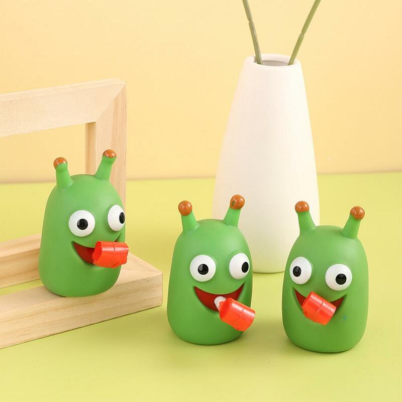 Squeeze Release Fidget Toy para crianças e adultos, design adorável, alívio do estresse, colagem, língua para fora, verme