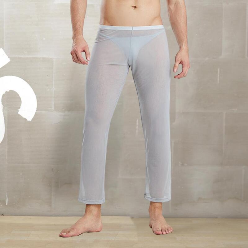 Pantalon de pyjama élastique doux et respirant pour homme, vêtement de nuit, confortable, taille moyenne