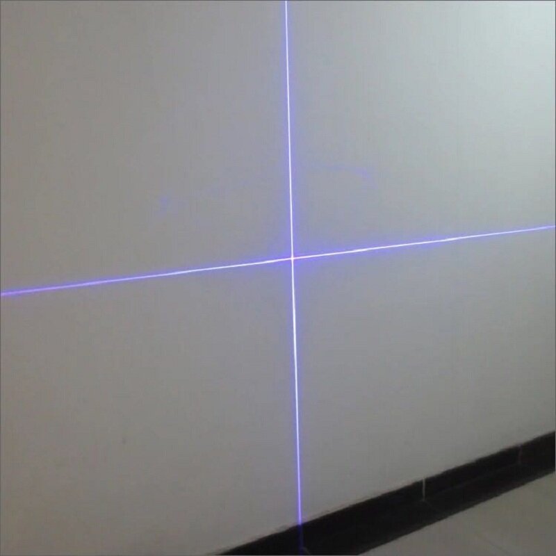 Modul laser cahaya biru murni 450NM, 100mw colokan 5V DC daya tinggi laser12 mm * 45mm laser berbentuk titik silang