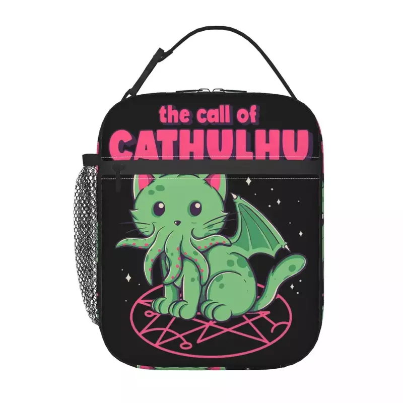 Wezwanie Cthulhu termoizolowana torba na Lunch torby kochający potworny kot do ponownego pojemnik na Lunch na szkolne pudełko przechowywanie żywności