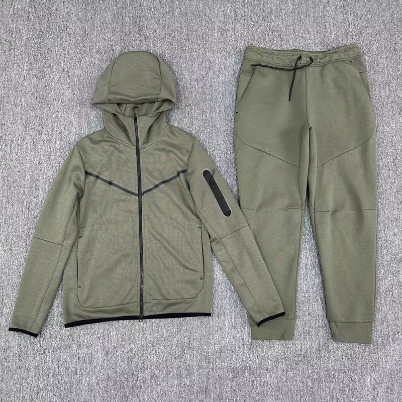 2024 Spring and autumn new men's hooded jacket splicing suit leisure sports jogging two-piece set