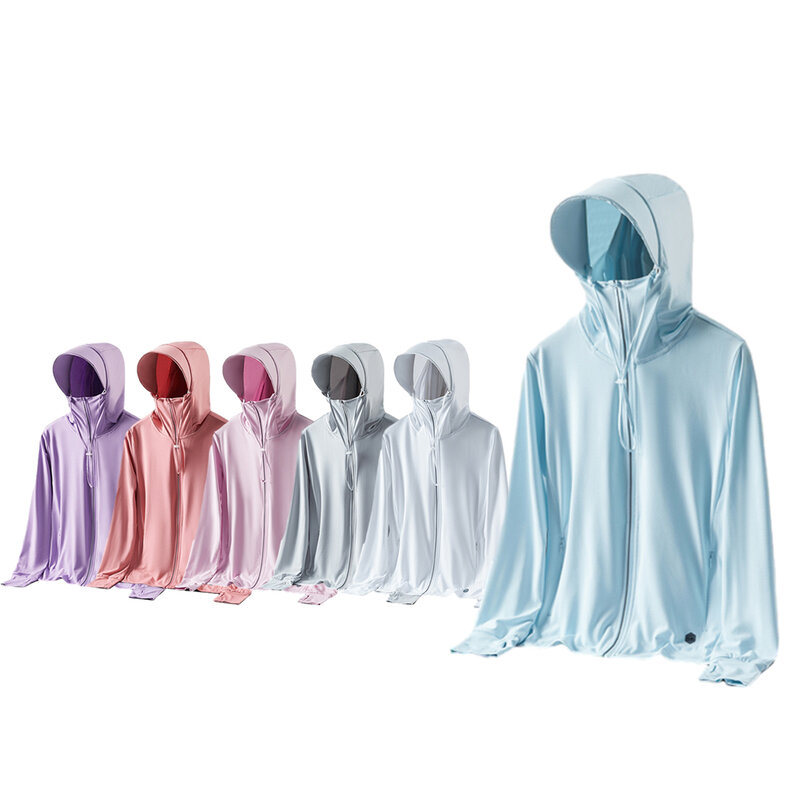 Ice Silk Jacket Women\'s Coats Casual Hooded Long Sleeve Minimalist Stylish Sun Protective Clothing Comfy Fashion