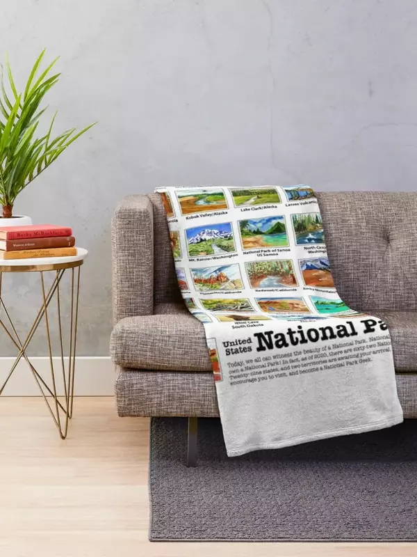 I-Z des parcs nationaux des USA, couvertures de couverture de jet d'aquarelles de canapés de décoration pour des couvertures de bébés
