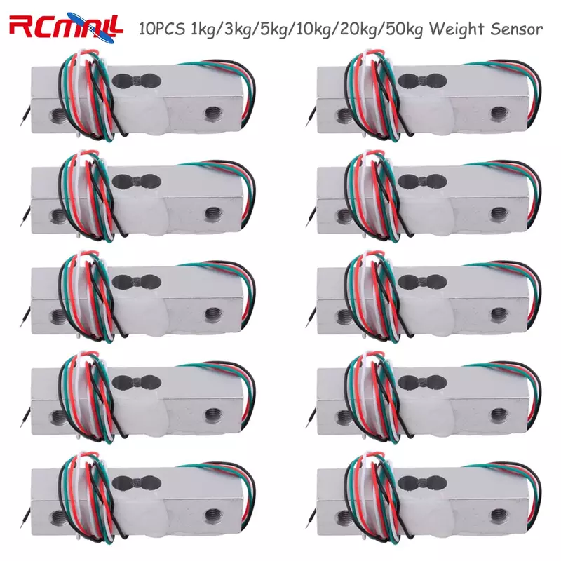 Rcsmall-micro sensor de pesagem para balança eletrônica, célula de carga nj6, 1kg, 3kg, 5kg, 10kg, 20kg, 50kg, 10pcs