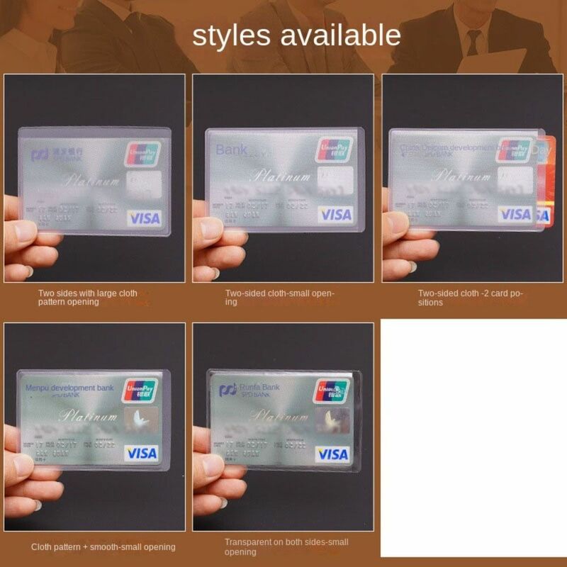 Semi transparan pemegang kartu ID keamanan perlengkapan kantor sekolah PVC kasus kartu Bank tempat kartu kerja