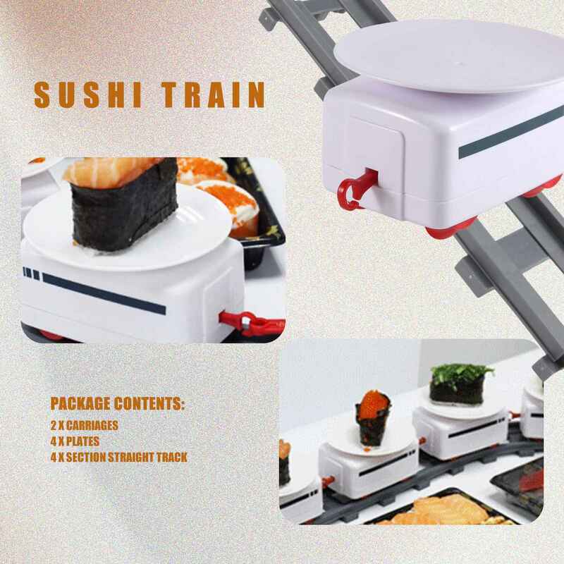 Tren de Sushi giratorio, pista transportadora de juguete, mesa giratoria, juego de tren de comida para niños, fabricación de Sushi DIY, fiesta familiar B